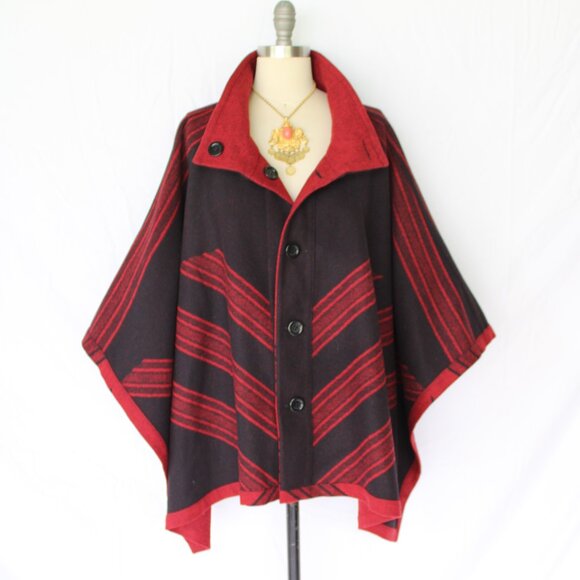 SOLD Pendleton wool jacket Aztec coat poncho Cloak Southwestern cape wrap - Picture 2 of 12